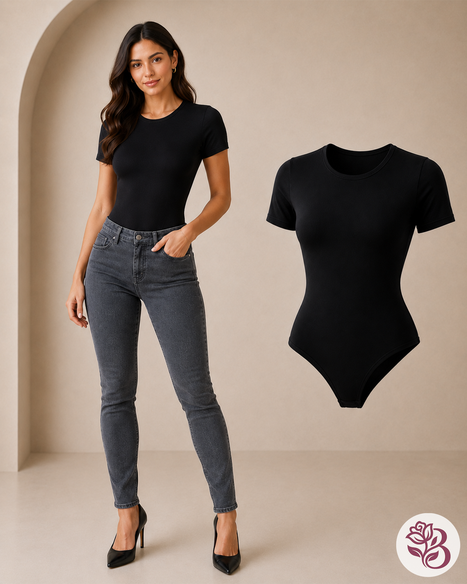 Body Manga Corta Poly Lycra Premium