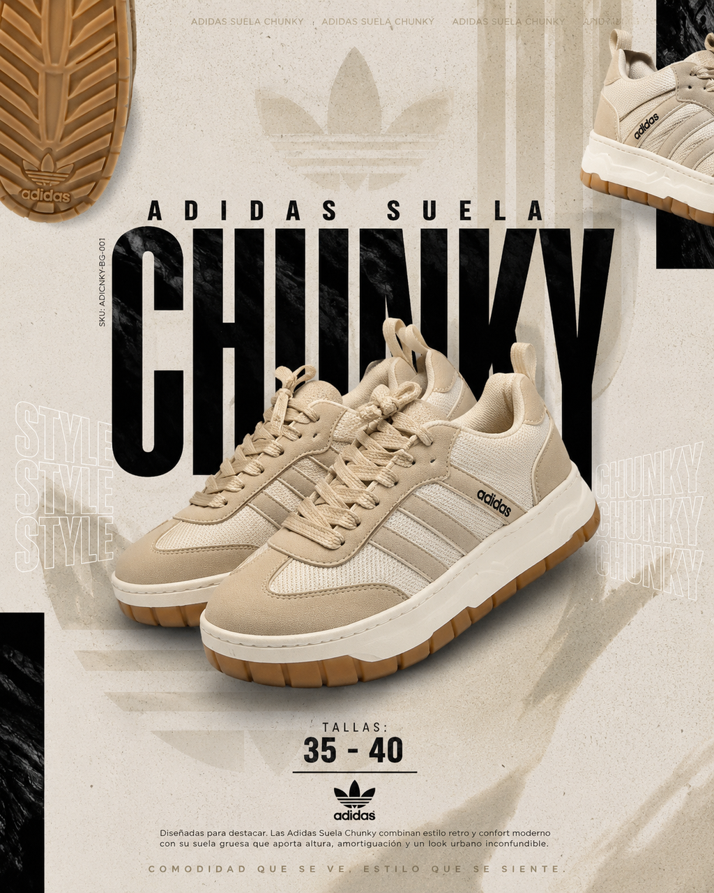 Tenis Adidas Suela Chunky