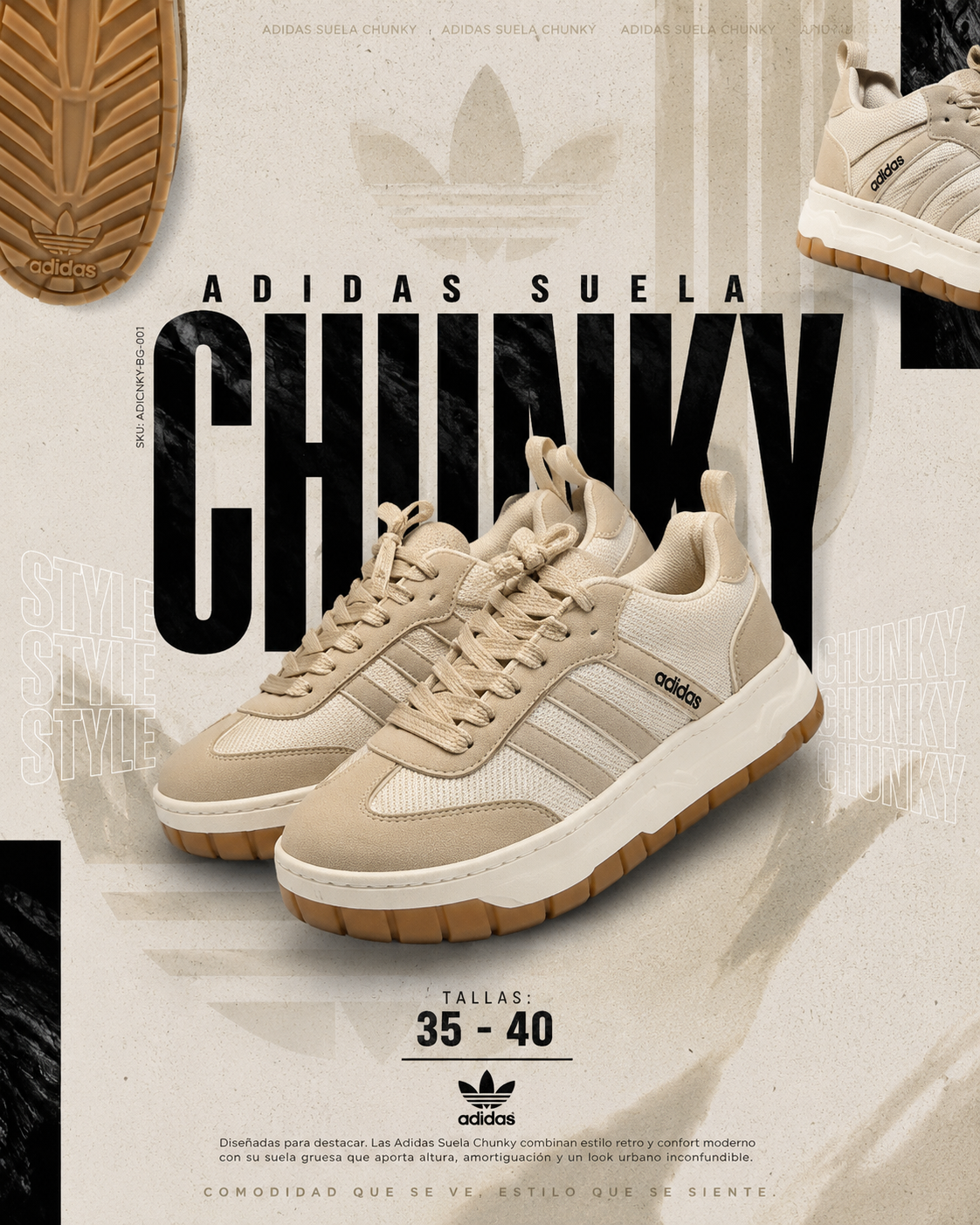 Tenis Adidas Suela Chunky